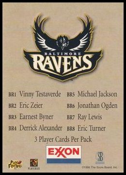 1996 Score Board Ravens Exxon 9 Checklist